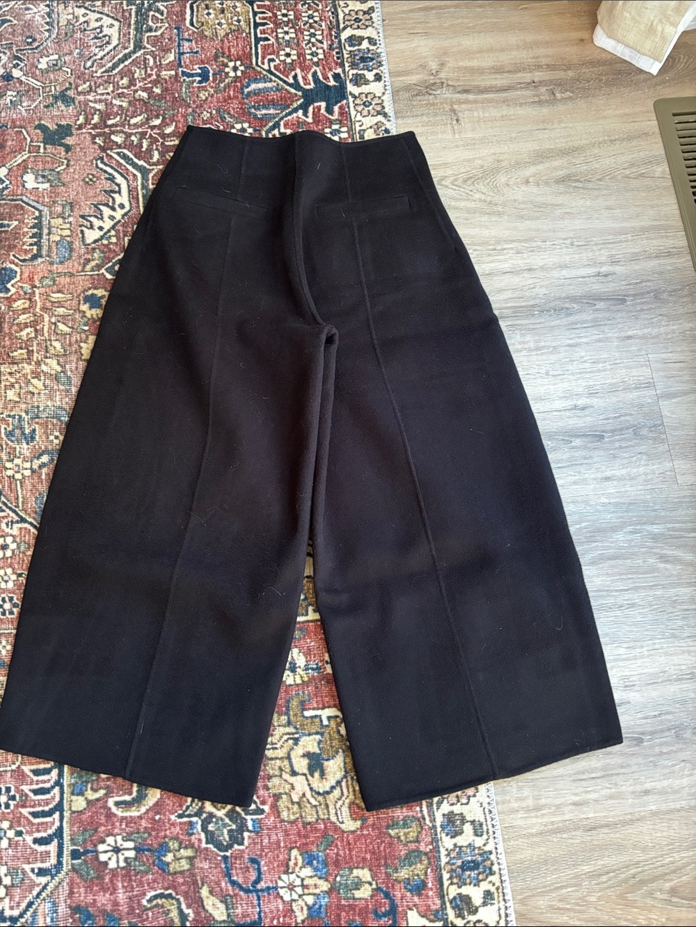 COS Black Wide-Leg Barrel Boiled Wool Pants - Picture 3 of 5